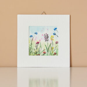 Quadretto Acquerello Prato di Primavera