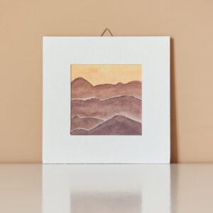 Quadretto Acquerello Colline d'Autunno